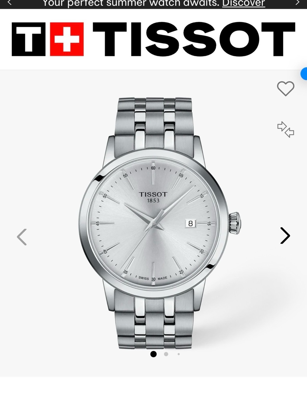 New in box TISSOT CLASSIC DREAM 42MM T129.410.11.031.00